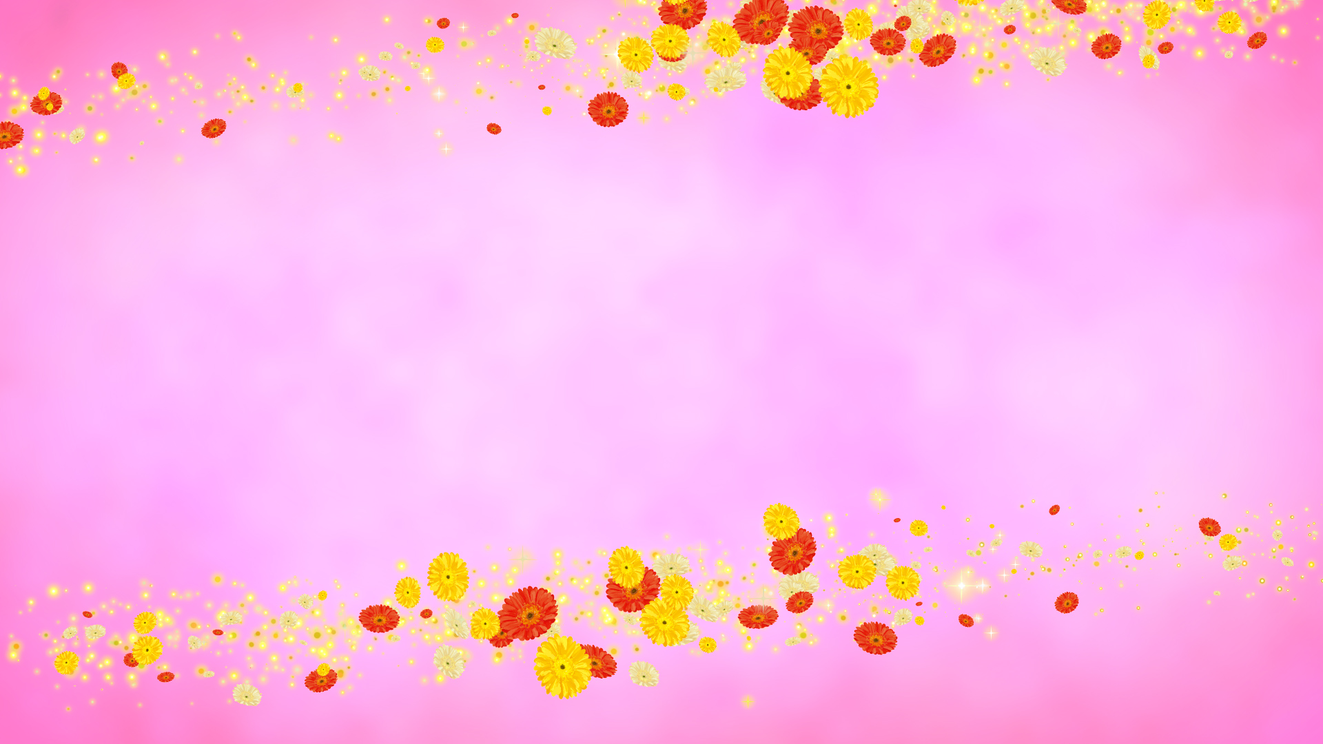黄色いガーベラ（フレーム）-ピンクの背景