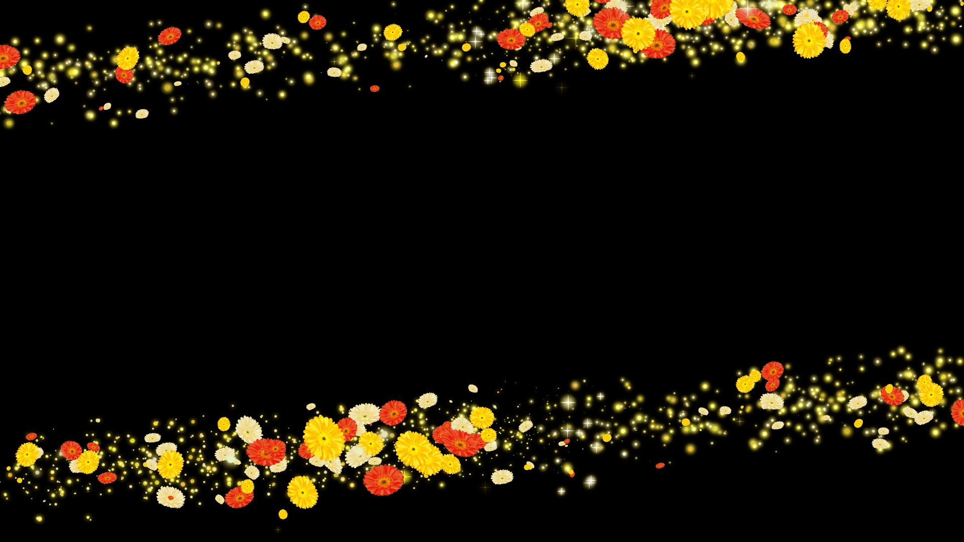 黄色いガーベラ（フレーム）-黒い背景