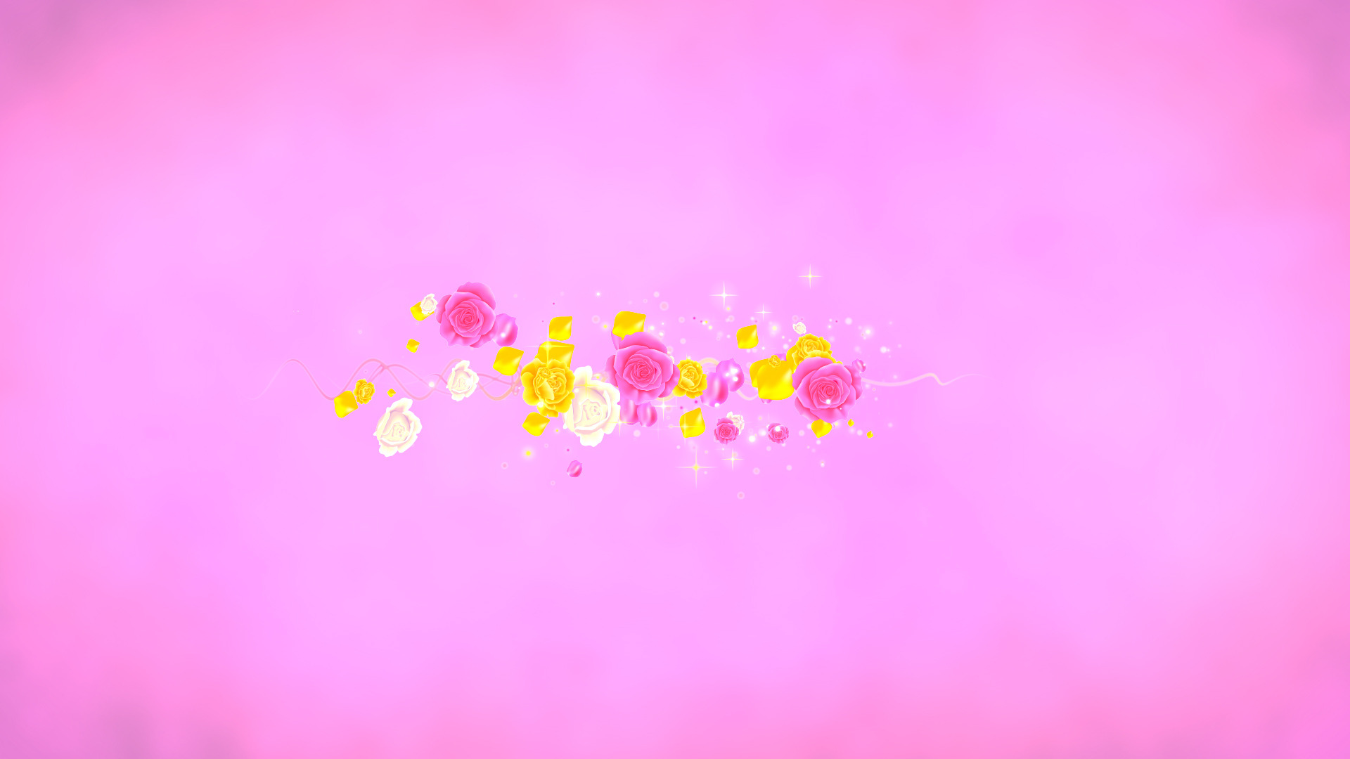 春 カラフルなバラ（文字用）-ピンクの背景
