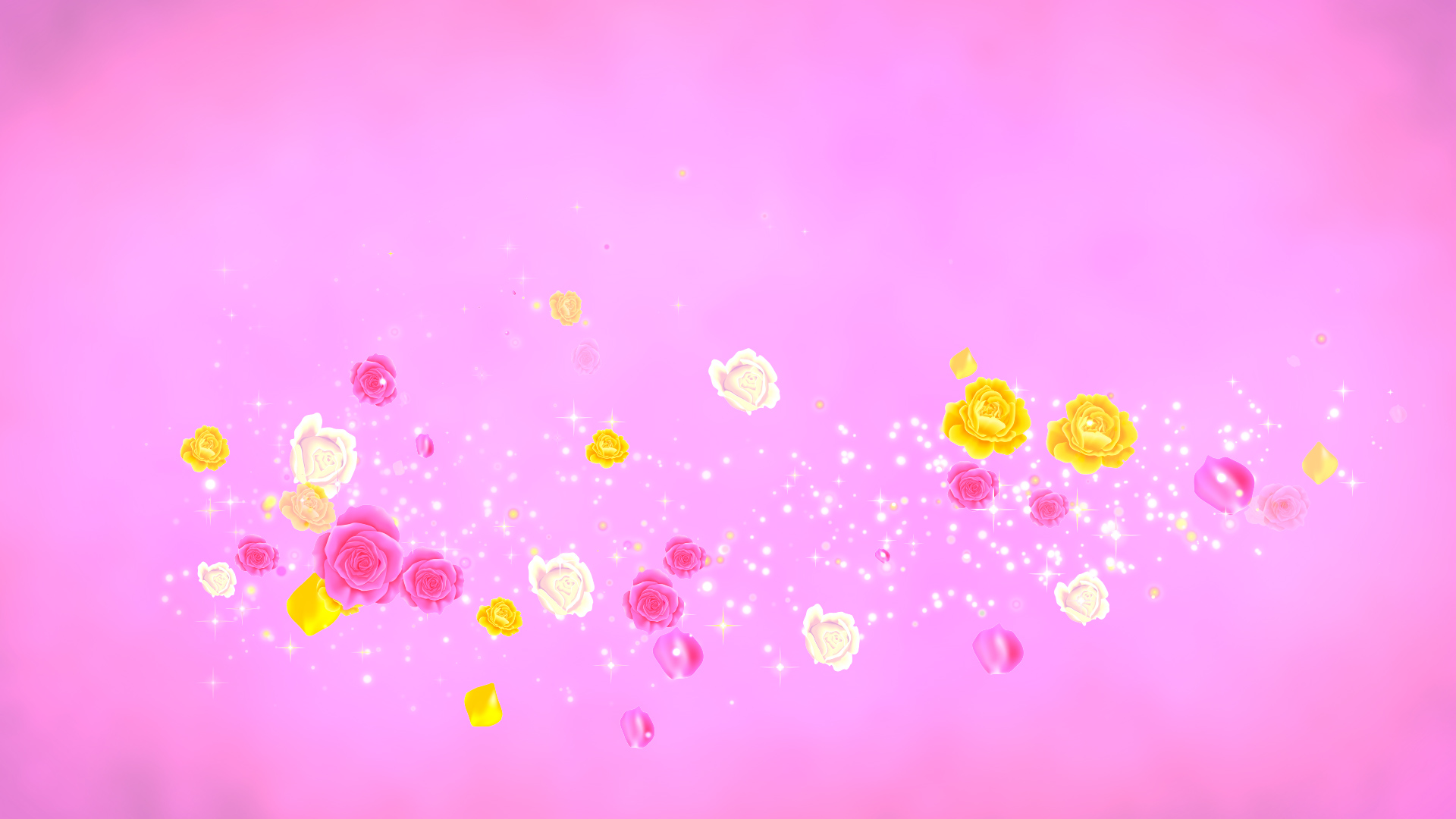 春 カラフルなバラ（回転）-ピンクの背景