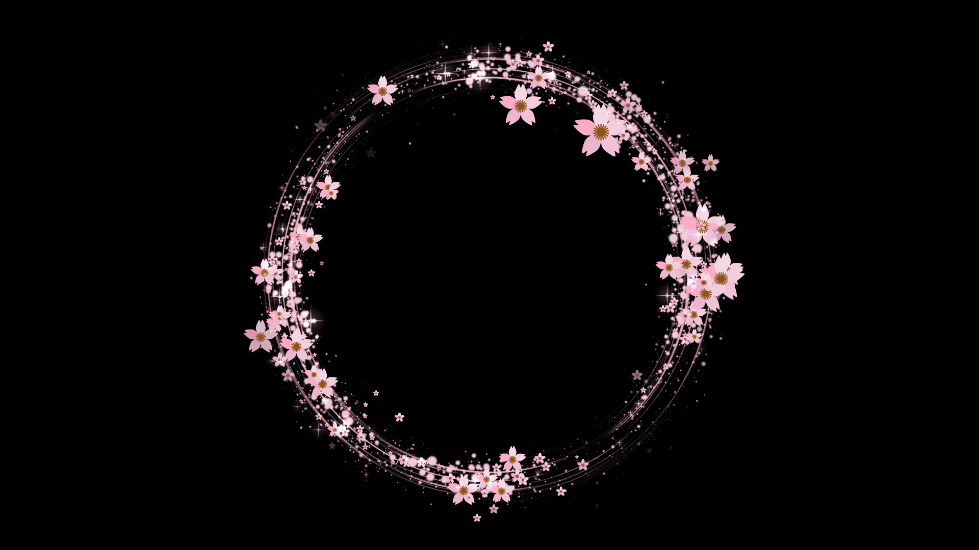 丸く光る春の桜
