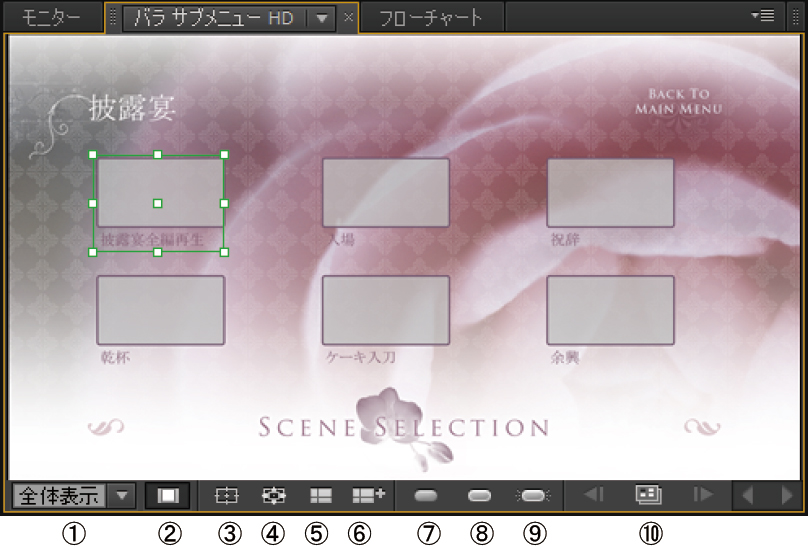 EncoreでDVD作成-メニューパネルの基本構成