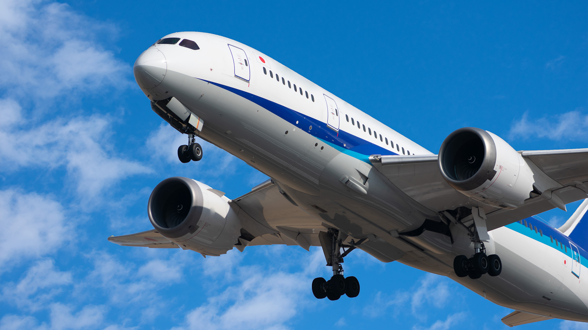 旅行動画制作・ビデオ編集（大空に飛ぶJALの飛行機）