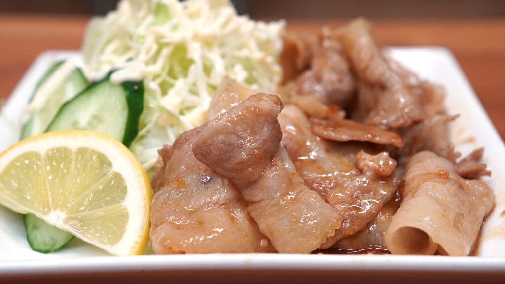 料理動画制作・ビデオ編集(おつまみ・居酒屋メニュー-生姜焼き)